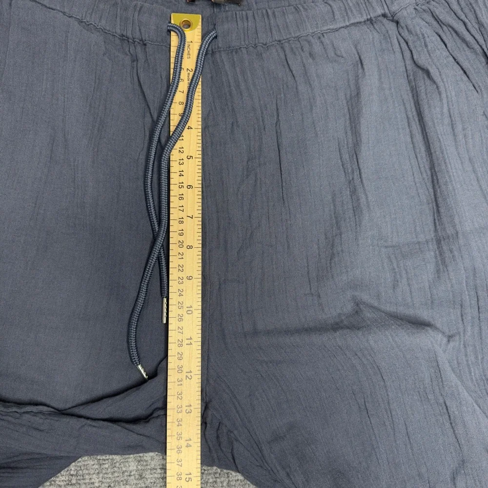 Quince Pants Womens XL Blue Indigo Organic Gauze Straight Leg Minimalist Coastal